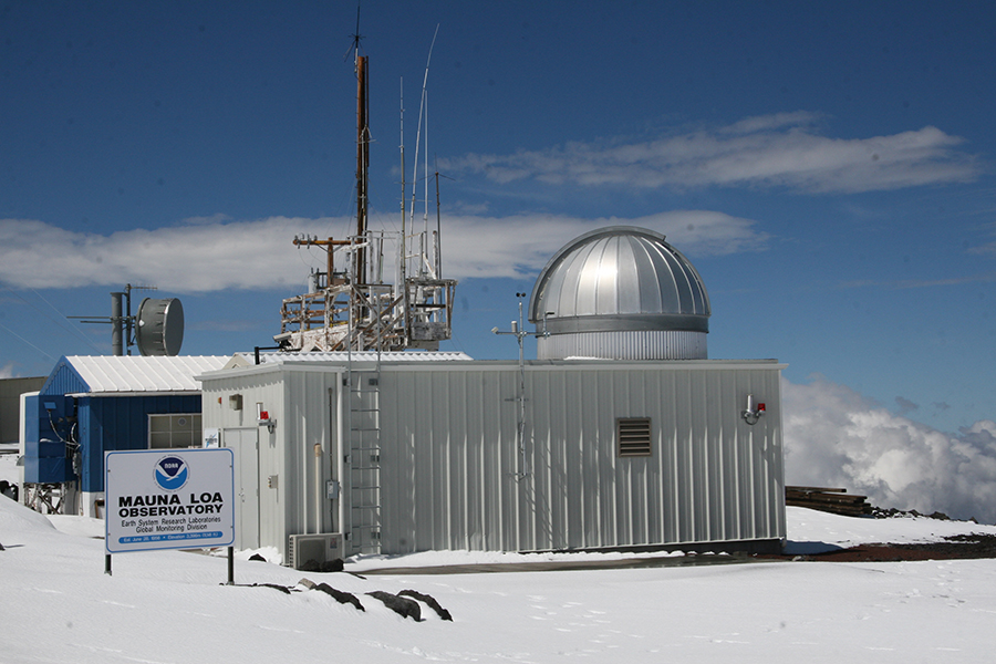 Het observatiestation Mauna Loa op Hawaï